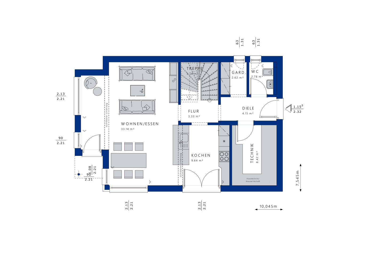 Grundriss EG mit optionalem Wintergarten Grundriss EG mit optionalem Wintergarten